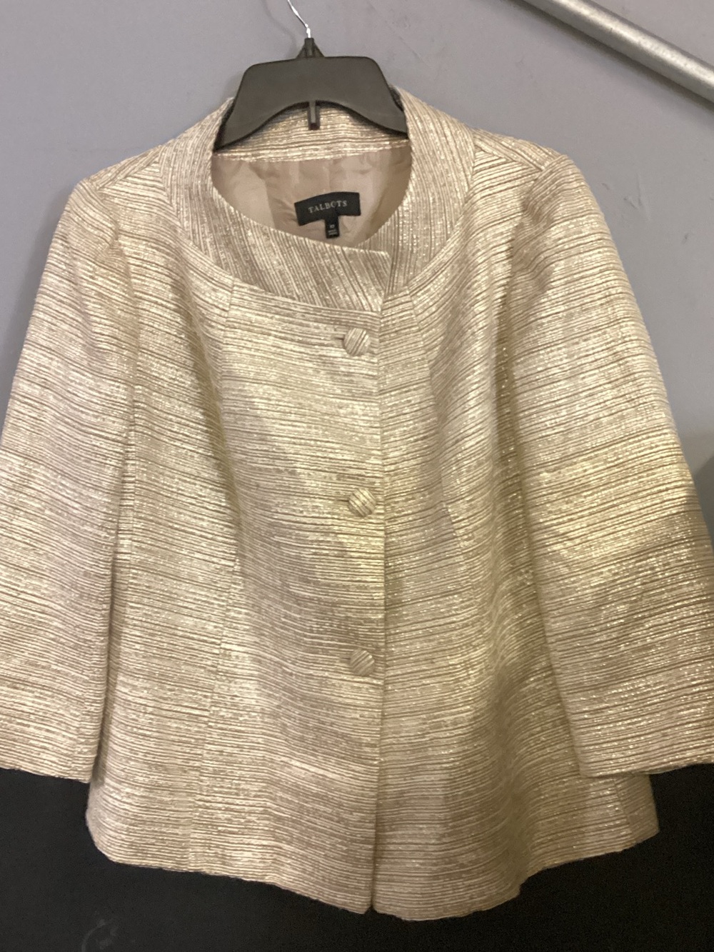 Talbots Metallic Gold Boxy Short Blazer
